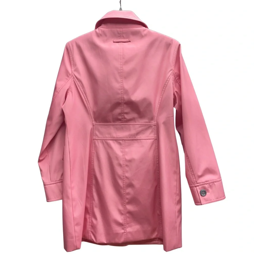 Talbots Pink Button Front Rain Coat Jacket, Sz 10P - Picture 2 of 8